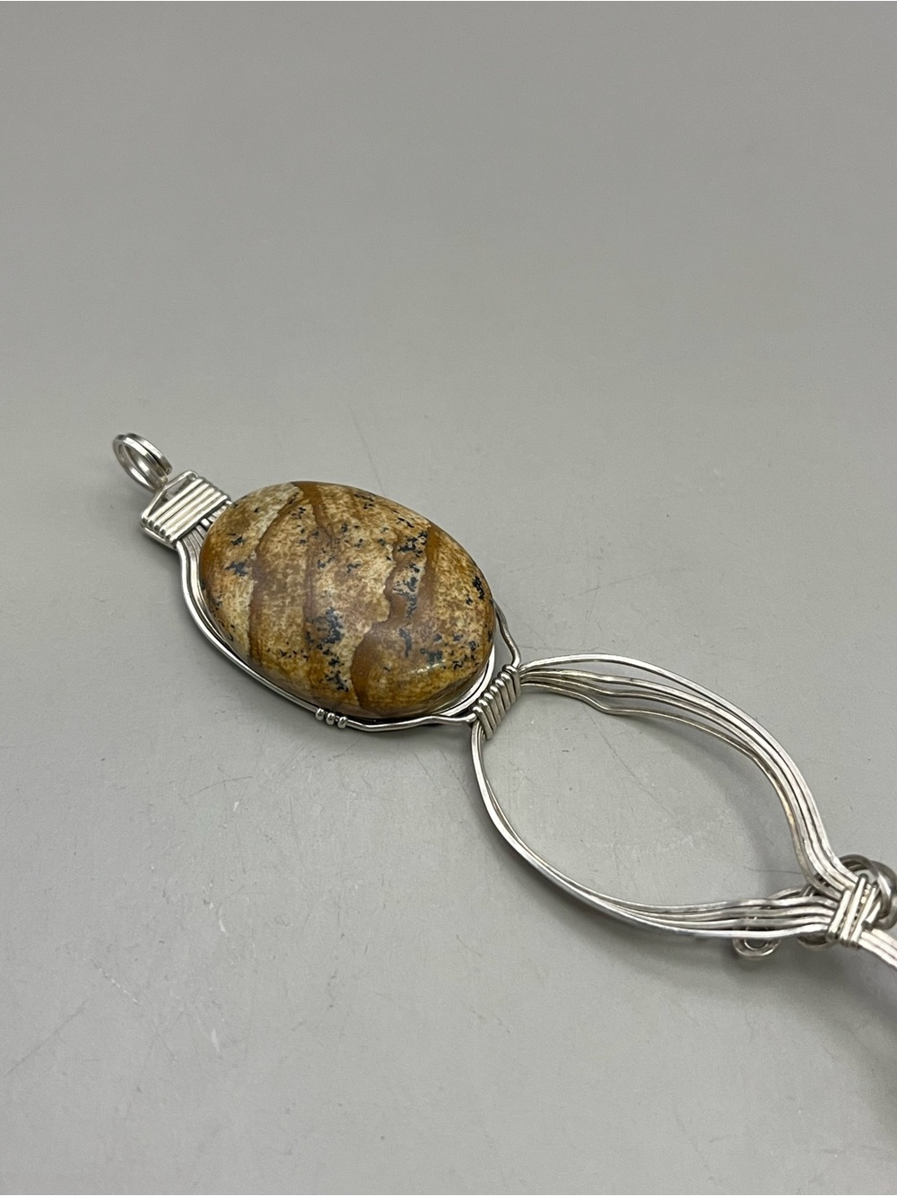 Handmade Sterling Silver Wire Wrapped Interchangeable Pendant Necklace - Picture 4 of 7